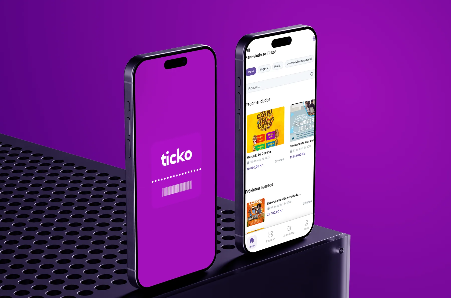 Ticko, aplicação de eventos e bilhetes